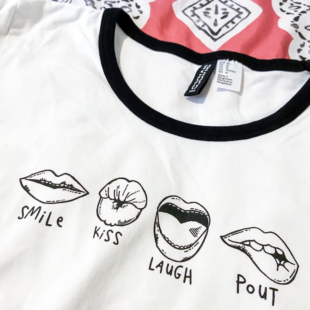 Baby Crop Printed Ringer Tee